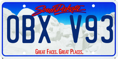 SD license plate 0BXV93