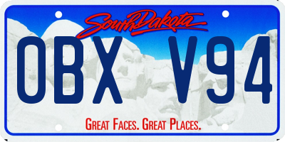 SD license plate 0BXV94