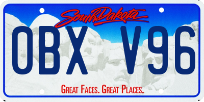 SD license plate 0BXV96