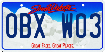 SD license plate 0BXW03