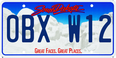 SD license plate 0BXW12