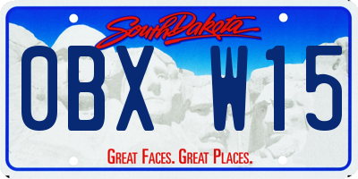 SD license plate 0BXW15
