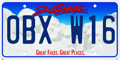 SD license plate 0BXW16
