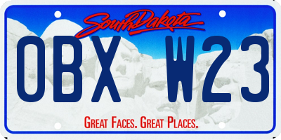 SD license plate 0BXW23