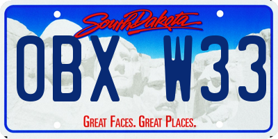 SD license plate 0BXW33
