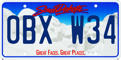 SD license plate 0BXW34