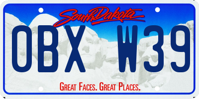 SD license plate 0BXW39