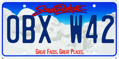 SD license plate 0BXW42