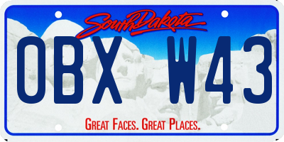 SD license plate 0BXW43