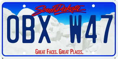 SD license plate 0BXW47