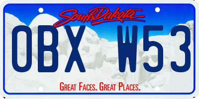SD license plate 0BXW53