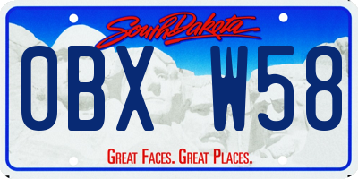 SD license plate 0BXW58