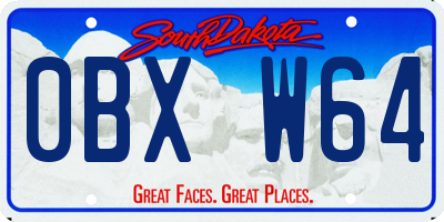 SD license plate 0BXW64