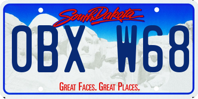 SD license plate 0BXW68