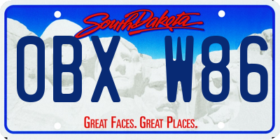 SD license plate 0BXW86