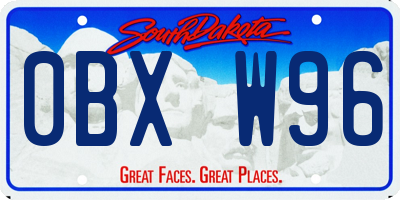 SD license plate 0BXW96