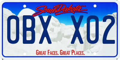 SD license plate 0BXX02