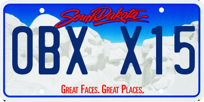 SD license plate 0BXX15
