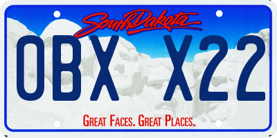 SD license plate 0BXX22