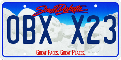SD license plate 0BXX23
