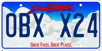 SD license plate 0BXX24