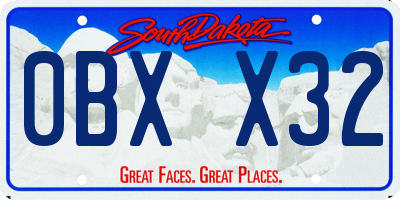 SD license plate 0BXX32