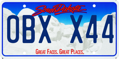 SD license plate 0BXX44