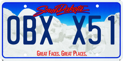 SD license plate 0BXX51