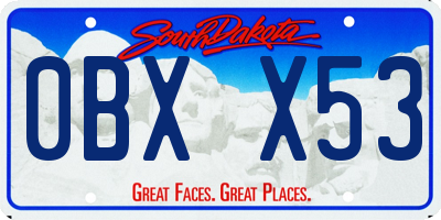 SD license plate 0BXX53
