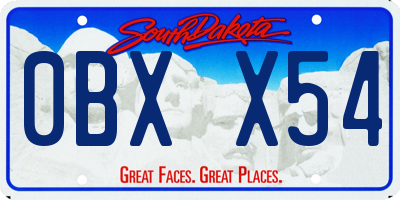 SD license plate 0BXX54