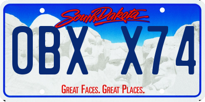 SD license plate 0BXX74