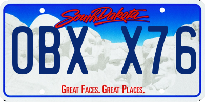 SD license plate 0BXX76