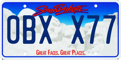 SD license plate 0BXX77
