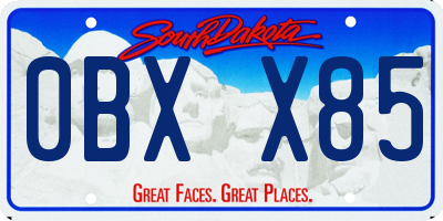 SD license plate 0BXX85