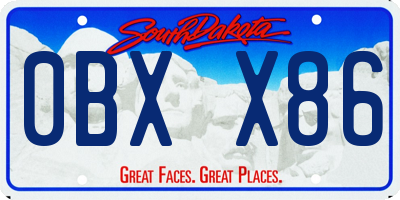 SD license plate 0BXX86