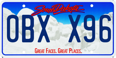 SD license plate 0BXX96