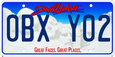 SD license plate 0BXY02