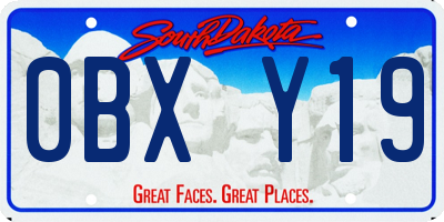 SD license plate 0BXY19
