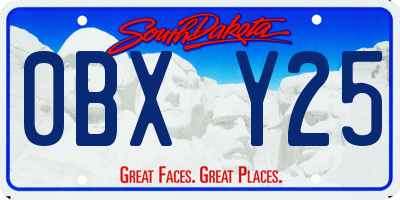 SD license plate 0BXY25