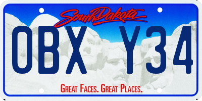 SD license plate 0BXY34