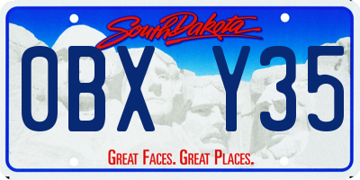SD license plate 0BXY35