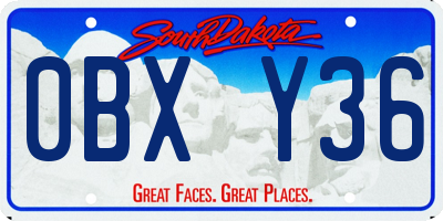 SD license plate 0BXY36