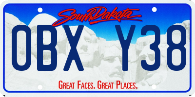 SD license plate 0BXY38