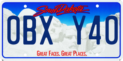 SD license plate 0BXY40
