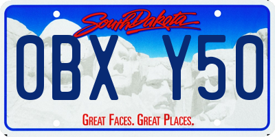 SD license plate 0BXY50