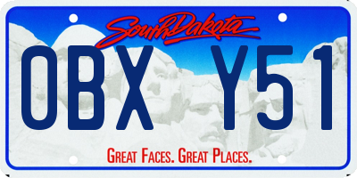 SD license plate 0BXY51