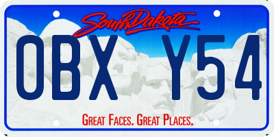 SD license plate 0BXY54