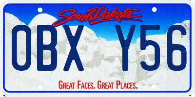 SD license plate 0BXY56