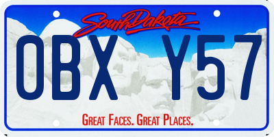 SD license plate 0BXY57