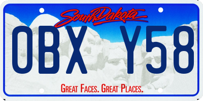 SD license plate 0BXY58